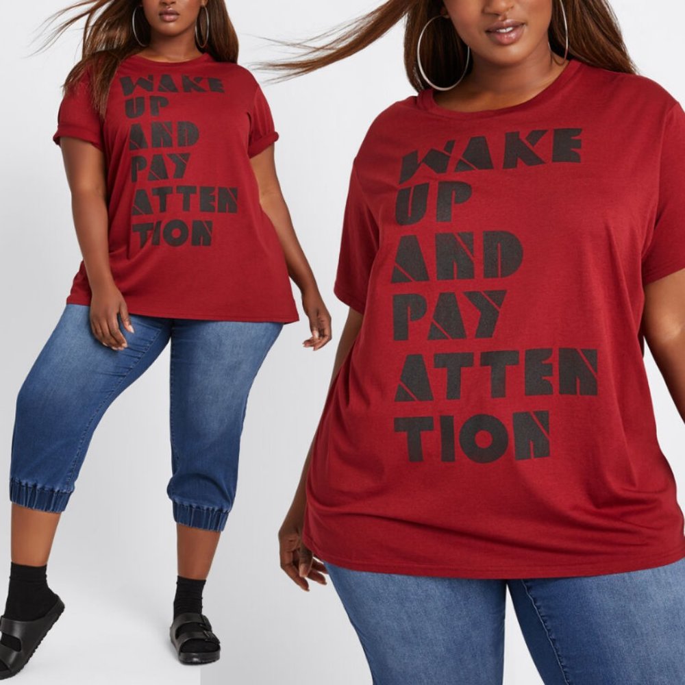 NWT Dubgee by Whoopi Short Sleeve Glamour Graphic Tee Size L